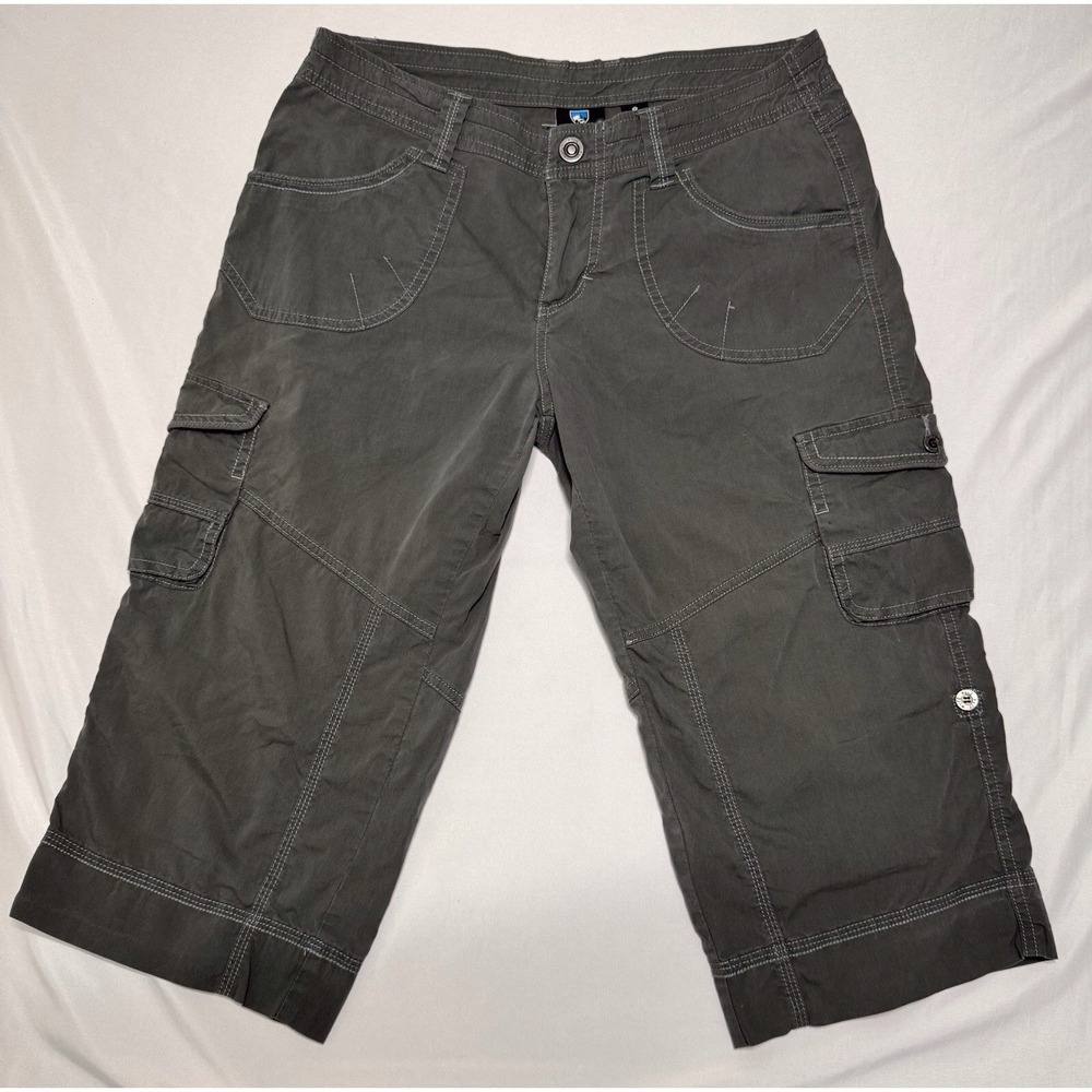 Kuhl Cargo Capri Hiking Pant Womens SIze 8 Fits 30x17 Gray Outdoor Hiking Nylon